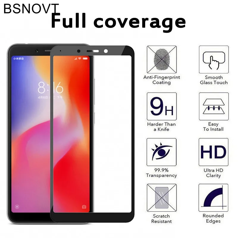 

2pcs Screen Protector Glass For Xiaomi Redmi 6A Tempered Glass For Xiaomi Redmi 6A Full Coverage Glass Xiaomi Redmi 6A BSNOVT