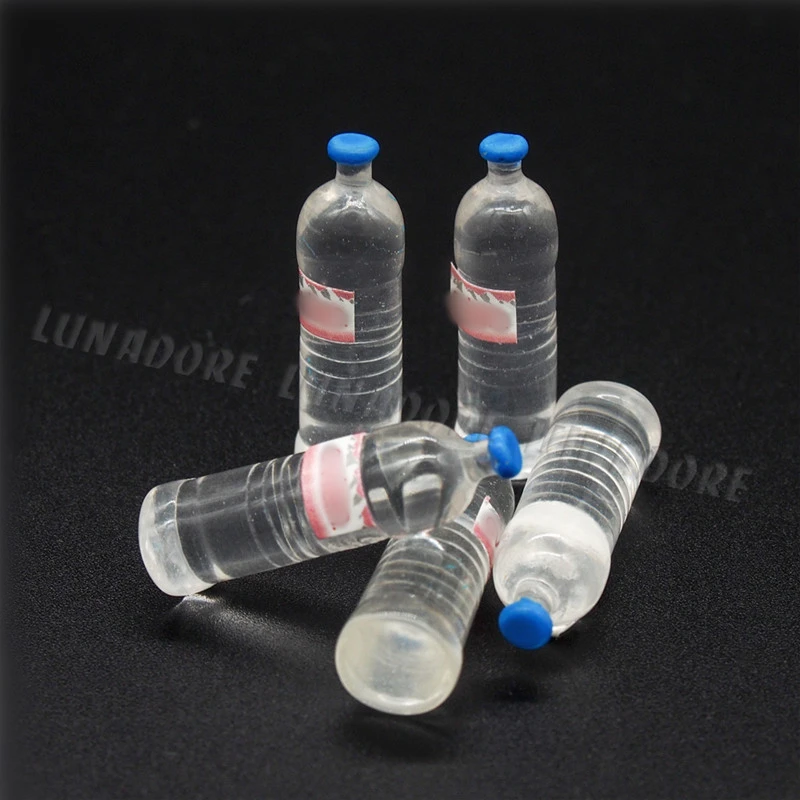Odoria 1:12 миниатюрные пищевые 5 шт Прозрачные минеральные бутылки для воды кукольный домик кухонные аксессуары
