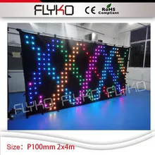 Лучшие продажи! 3 в 1 P100mm 2x4 m гибкий видео трехцветный занавес со светодиодным дисплеем гибкий светодиодный экран