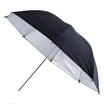 

83cm 33" Photo Studio Flash Light Grained Black Silver Umbrella Reflective Reflector Wholesale dropshipping