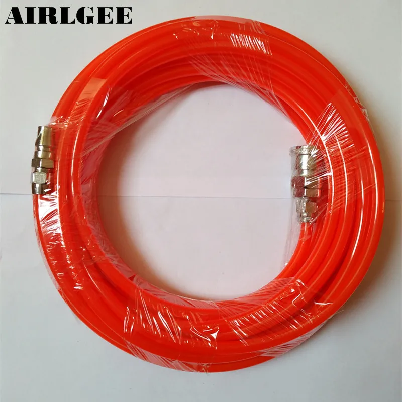 8mm x 5mm Polyurethane PU Air Compressor Hose Tube Orange Red 10M 32