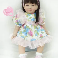 60 см Мягкая силиконовая виниловая кукла-реборн для маленьких девочек, игрушка для девочек Brinquedos, прекрасная кукла-Реборн, прекрасная игрушка в подарок на день рождения