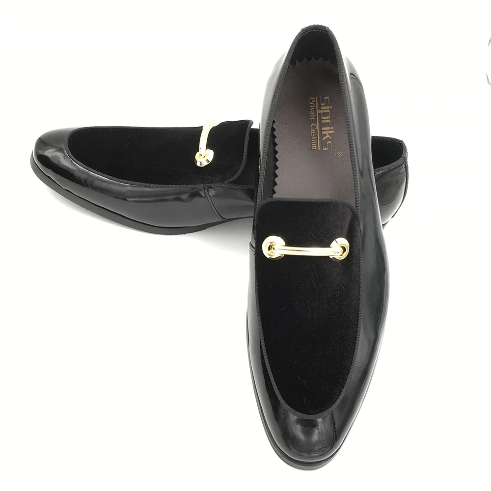 black patent leather tuxedo shoes
