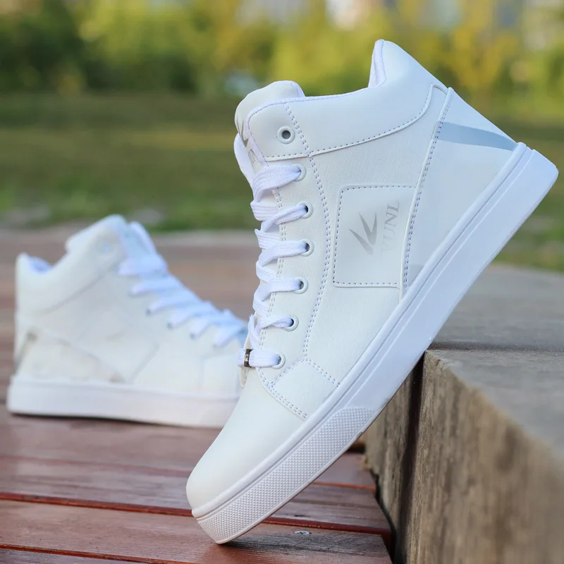 Tanie Modne męskie buty zimowe buty męskie hip hopowe wysokie buty pomocnicze sznurowane skórzane buty na co dzień wygodne męskie buty Superstar dla dorosłych