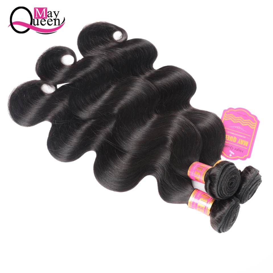 Brazilian Body Wave Hair Weave Bundles Natural Color 100% Human Hair weaving 1/3 Piece 8-26inch NonRemy Hair Extension May Queen Brazilian Body Wave Hair Weave Bundles Natural Color 100% Human Hair weaving 1/3 Piece 8-26inch NonRemy Hair Extension May Queen