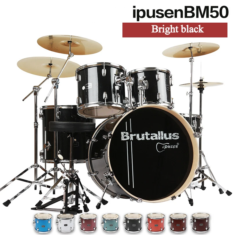 Ipusen multiple colour 400mm adult children Drum Five Drum four Cymbals beginners introduction practice professional performance