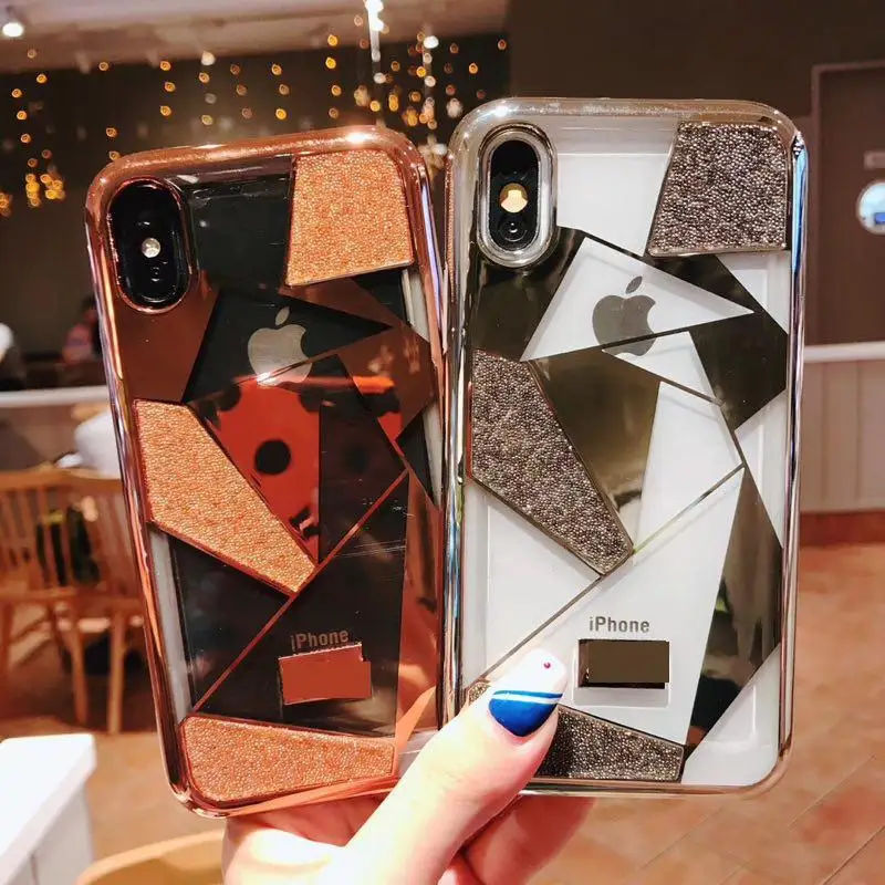 

Fashion Geometry Diamond Swan Female Phone Cover Case For Iphone X Xs Max Xr 10 8 7 6 6s Plus Luxury Soft Silicone Coque Fundas