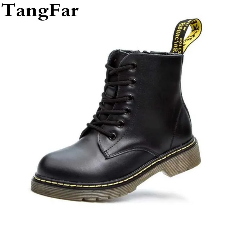 Online Botas de cuero genuino para niños zapatos de nieve impermeables de piel caliente botines para niños pequeños niños zapatillas de invierno 2019