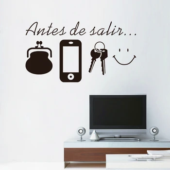 

spanish daily before leaving reminder vinyl quotes wall stickers for living room door wall art decor decals diy removable mural