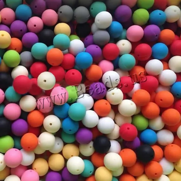 

Free Shipping 100PCs/Lot 10mm 12mm Silicone Baby Food Grade Rubber Teething Wholesale mixed colors jewelry materials Round Beads