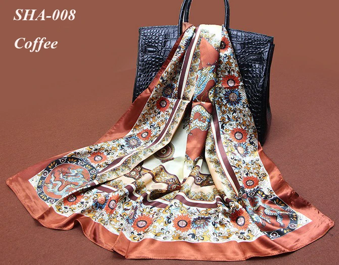 

SHA-008 2014 new fashion style hot selling fine workmanship polyrester square 90x90cm designer brand twill chiffon silk scarf