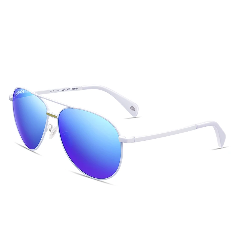 VEGOOS Пилот солнцезащитные очки для вождения авиация классический Рыбалка поляризационные солнцезащитные очки для мужчин UV400 защита#3075 - Цвет линз: blue