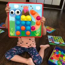 3D Пазлы обучающие игрушки композит 10 P Книги по искусству десятки гриб кнопку ногтей комплект Мозаика игрушки образования детей Книги по искусству дети Монтессори игрушки