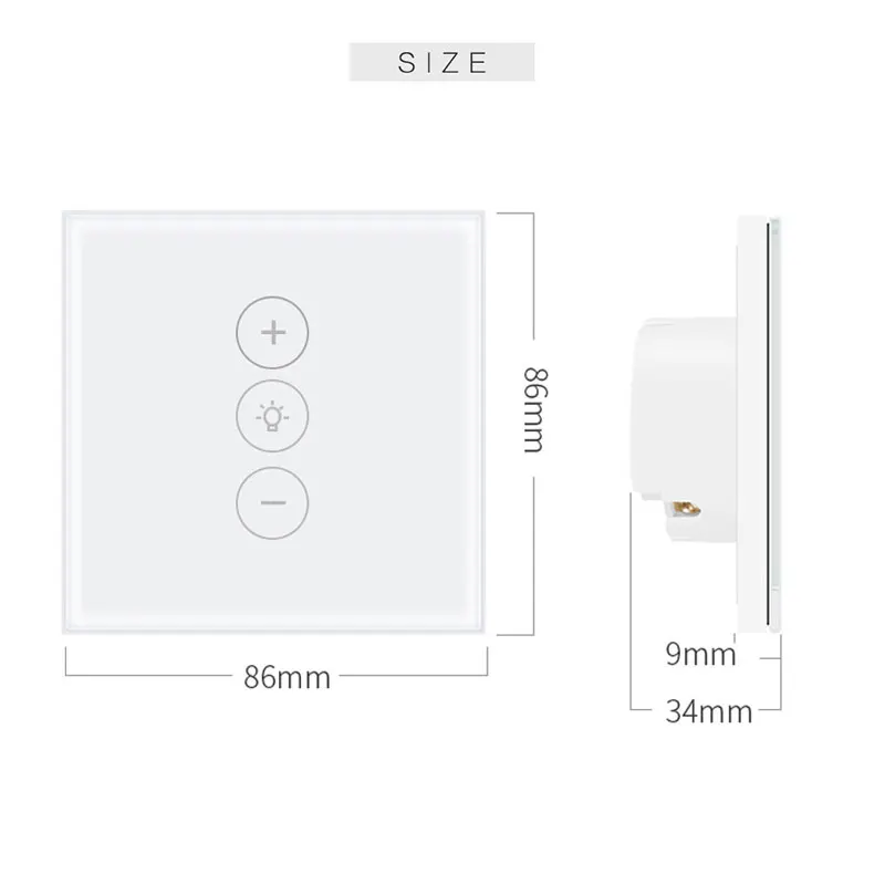 Tuya Wifi умный настенный сенсорный диммер, переключатель стандарт США приложение дистанционное управление работает с Amazon Alexa и Google Home Smart life - Цвет: EU UK Type