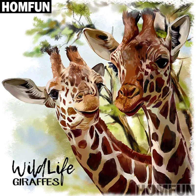 Алмазная живопись HOMFUN Жираф картина с полными квадратными/круглыми стразами 5D