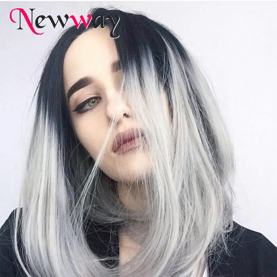 10 Sintetico Peluca Corta Cosplay Sintetica Del Pelo Del Frente Del Cordon Pelucas Mujeres 200g Pelucas Sexy Femenina Corte De Pelo Corto Gris Negro Pelucas Wig Stand Lace Wig Weavelace Front Wigs Remy