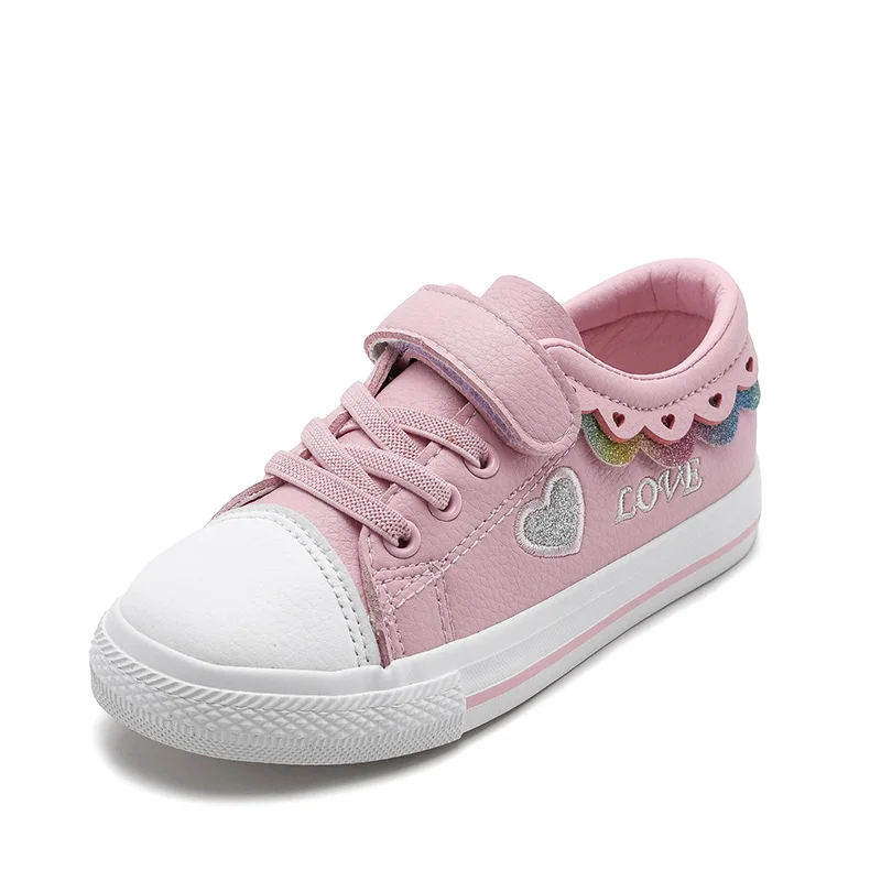 

2 Colors Princess Children Shoes Kids Sneakers Fashion Breathable Hook & Loop Sport Casual For Girls Size 24-37