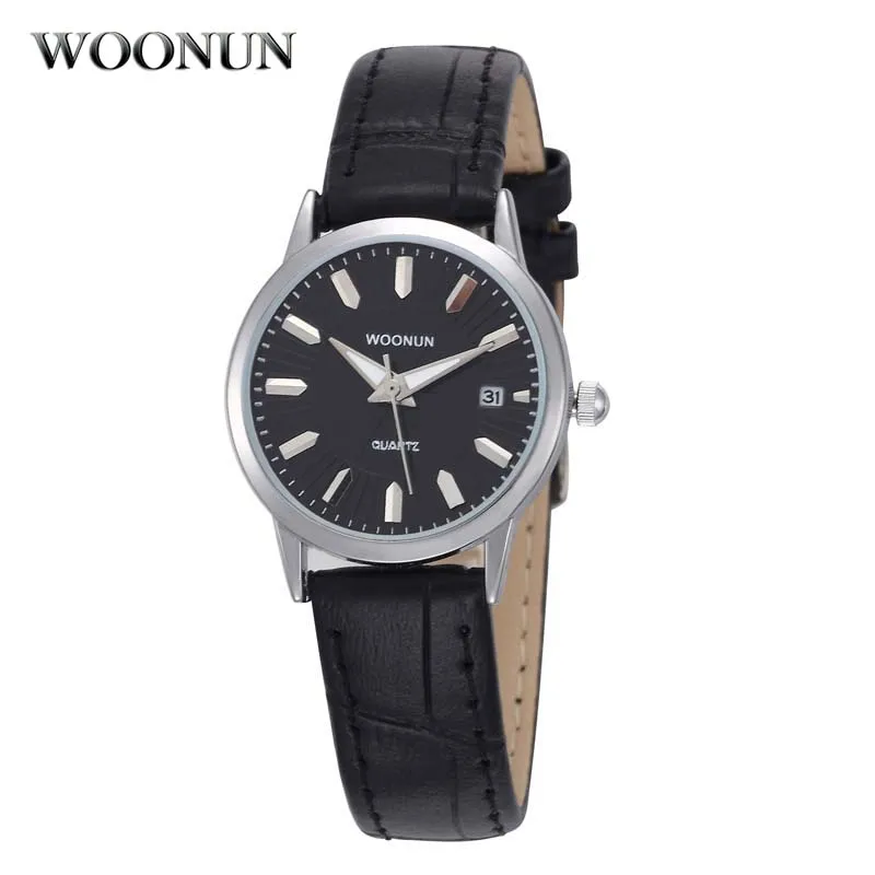 

WOONUN Womens Watches Top Brand Luxury Quartz Wrist Watches For Women Fashion Ultra Thin Watches Leather Band relogio feminino