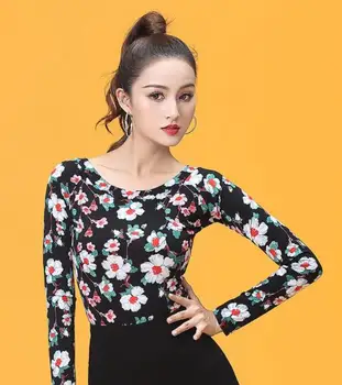 

2019 new Sexy Dance Clothes top Women Latin Salsa Rumba Chacha Dance Performance Practice Costume YT0509