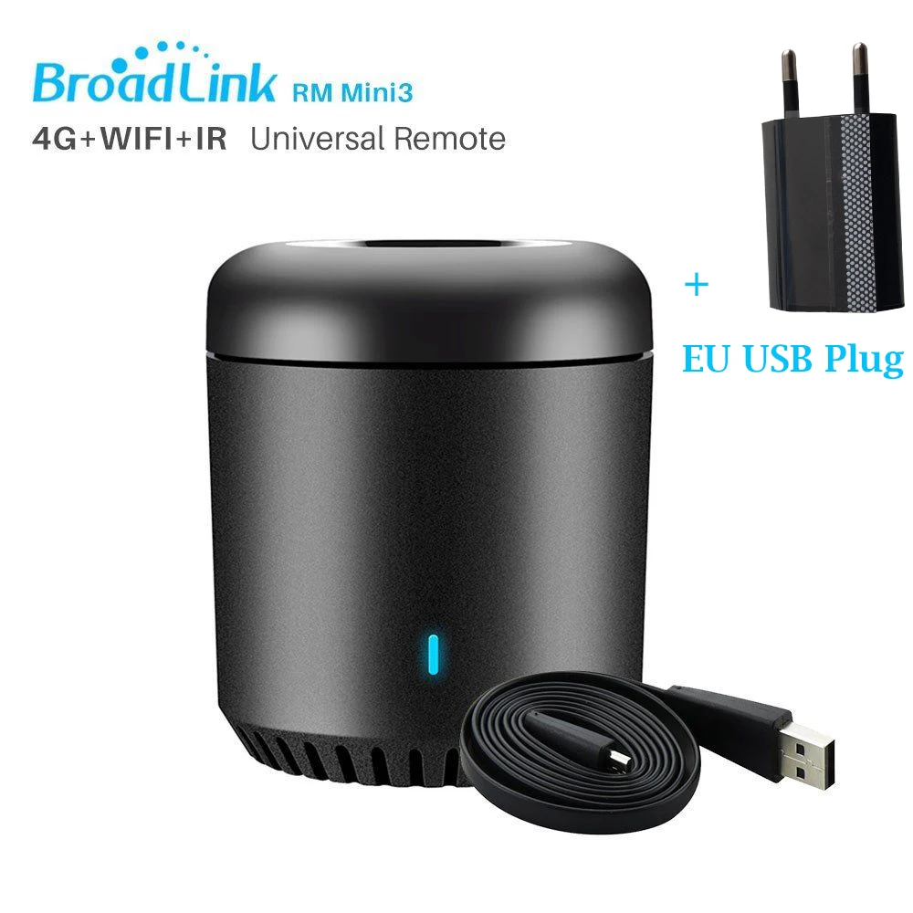 

Broadlink Smart Home RMMini3 WiFi+IR Remote Control AC TV Control for Alexa Google Home IFTTT with EU USB Plug SP3 wifi Socket