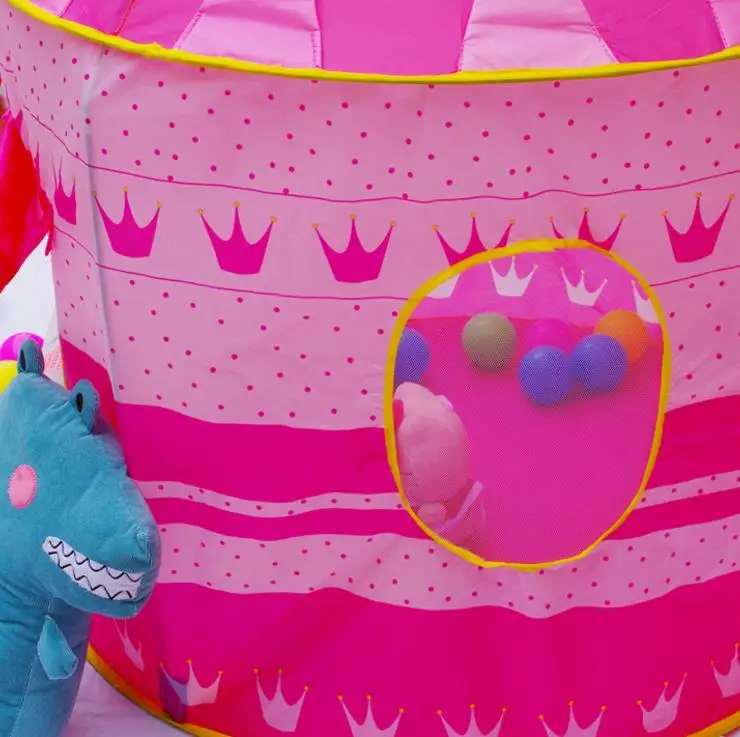 Cubby House Playhouse for Kids Cartoon Castle Tent Dome Indoor Outdoor Play Toys Tents For Girl Boy Children Gifts blue pink