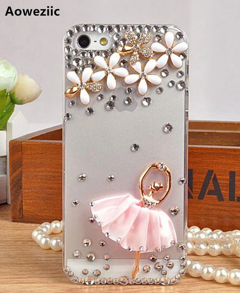 

Japan Korea flash drill transparent crystal for iPhone7 6s 6plus phone cases rhinestones shell protective sleeve tide women