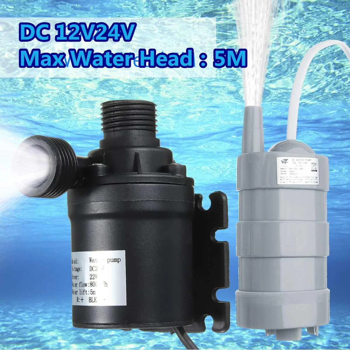 

DC 12V Pump Solar Brushless Magnetic Submersible Water Pump 5M 1000L/H Fish Pond Garden Boat