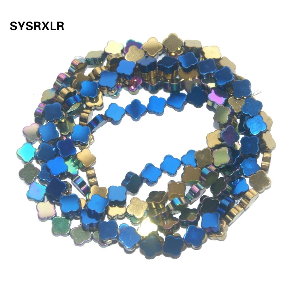 

Free Shipping 8 MM 7 Colors Clover Shape Hematite Beads Natural Stone Spacer Beads For Jewelry Making Diy Necklace Bracelet