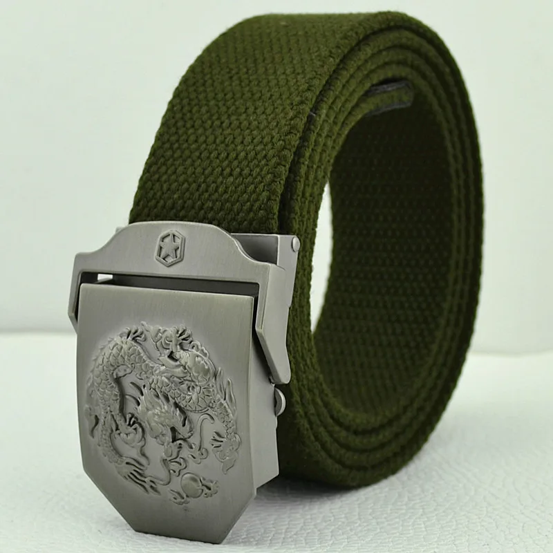 army green Тактический ремень для мужчин, военный холст, ширина тела 3,8 см, дизайнерские, высокое качество,, модный бренд, Восточный Дракон, Мужская поясная лента - Цвет: army green
