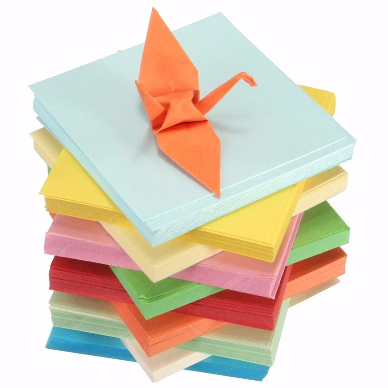 50 Sheets Mixed Colors Pearl Shiny Square Origami Papers Folded Craft Paper  - AliExpress