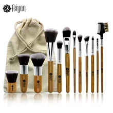 

12 PCS Natural Bamboo Makeup Brushes Set Professional with Bag Face Powder Blush Foundation Eyeshadow Make Up Cosmetic Brush Kit