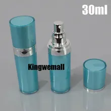 100 шт./лот Ёмкость 30 мл высокое Класс акрил лосьон бутылки для косметической упаковки с голубой цвет, конуса-формы