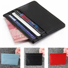 Durable Unisex Slim Card Holder Mini Wallet ID Case PU Leather Women Men Mini font b
