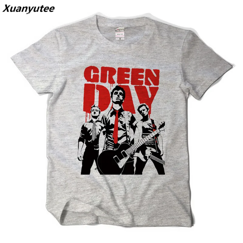 Xuanyutee панк Рок Greenday Новое поступление футболка Homme De Marque летняя хлопковая с