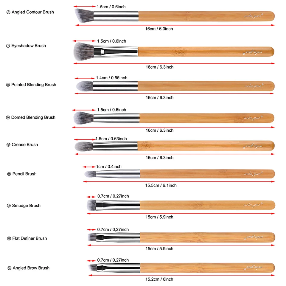 Vela. yue набор кистей для макияжа 18/10/5 шт. полный Функция пудра румяна, макияж для лица, бронзер, тени-карандаш для век бровей губ блеск для губ Красота инструмент