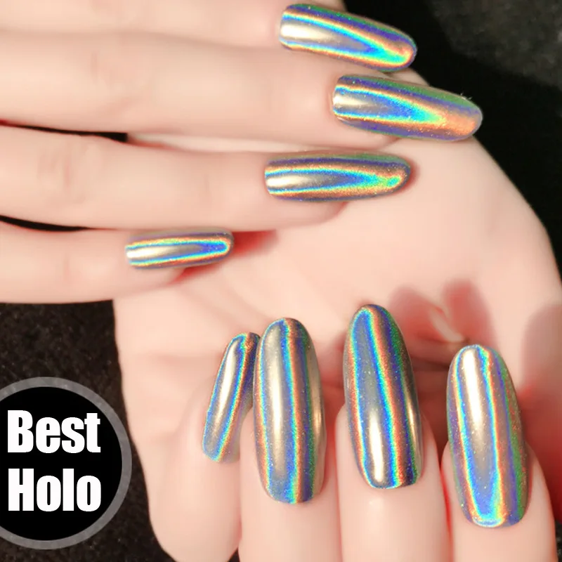 0,5 г/кор. голографические лазерные блестки для ногтей Holo Rainbow Nail Art порошок для ногтей хромированная Пыль УФ гель маникюрные аксессуары Поставка