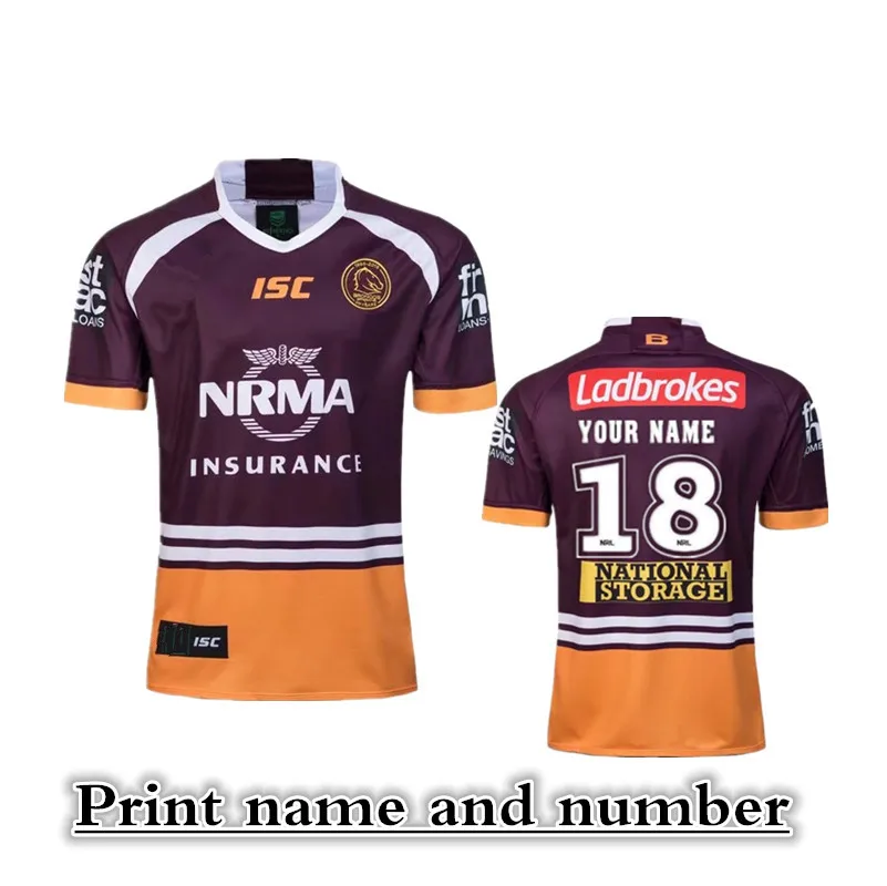 

2018 BRISBANE BRONCOS HOME RUGBY JERSEY size S-3XL Print name and number Top quality Free shipping