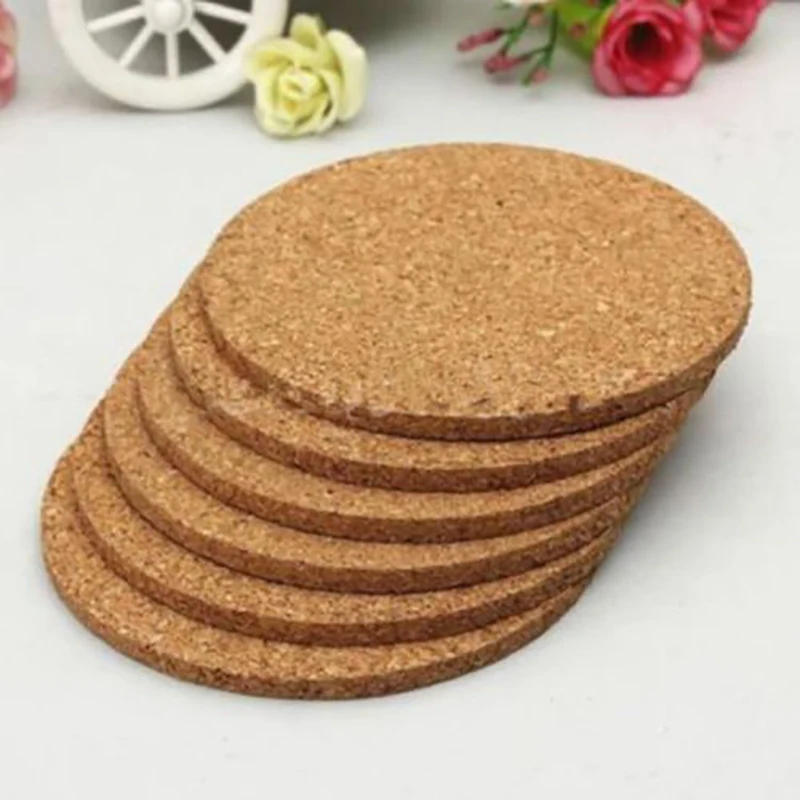 

6pc/Set Round Cork Coasters Drink Placemats Plain Coffee Wine Cup Mat Tea Craft