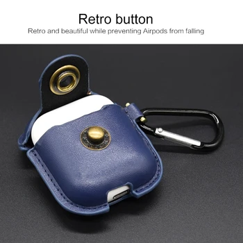 

Applicable Bluetooth Headset Leather Case Bluetooth Headset Protector Scratchproof Bag Wireless Charging Box Headset for Airpods