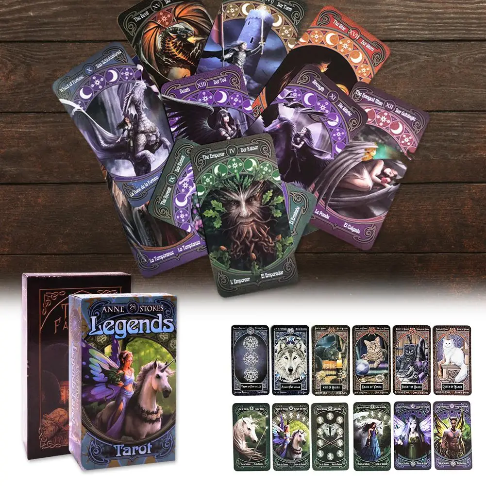 

78 PCS Custom Tarot Cards Deck Board Games 4 Languages Tarot Card to Read the Mythical Divination Fairies Card Games 2019