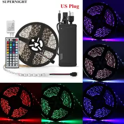 SuperNight 10 M 5050 SMD RGB светодиодный комплект полосы света 60 светодиодный s/m DC 24 V гибкие Светодиодная лента с 44 контроллеры, кнопки Мощность