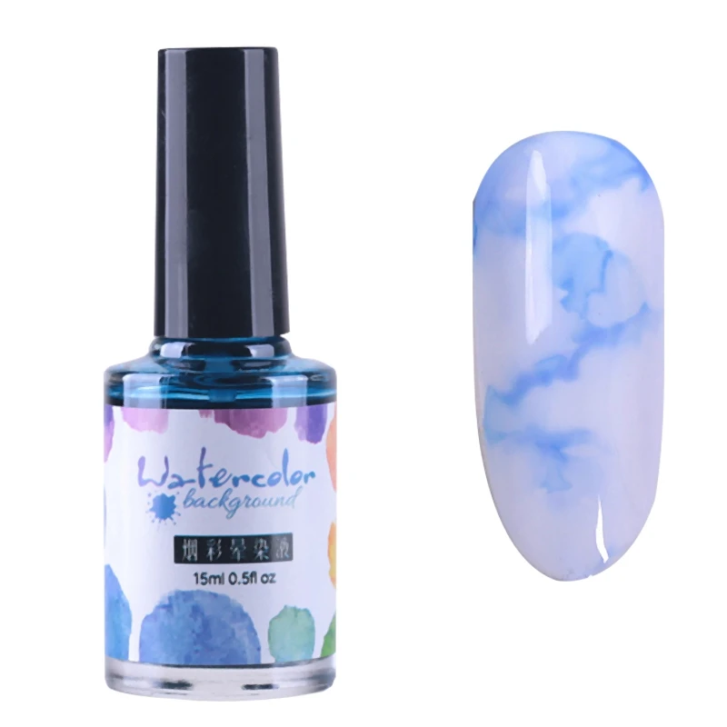 

BEST-15Ml Nail Polish Ink Gel Watercolor Gradient Pattern Nail Art Manicure Decor Marbled Gradient Japanese Water Dyeing Solut