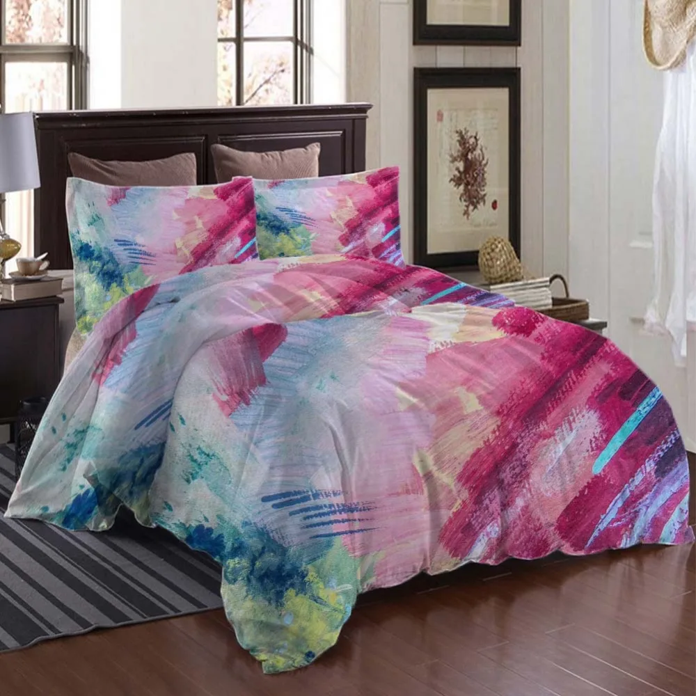 

Abstract Paint stroke Bedding Quilt Cover Duvet Cover Set Pillowcase Microfiber Soft Comforter Bedroom Single Queen King