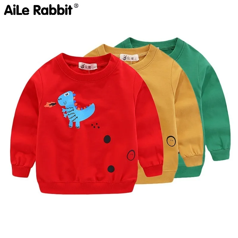

Children's Garment Spring And Autumn Sweater Male Girl Cartoon Printing Jacket Dinosaur Sweater Catamite Long Sleeve T Pity