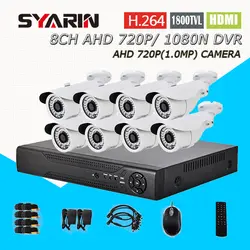 Безопасности 8ch CCTV Системы AHD-NH 8-канальный 1080n видеорегистратор Full 1800tvl 720 P наружного наблюдения Камера комплект t-g08d10nb08k05