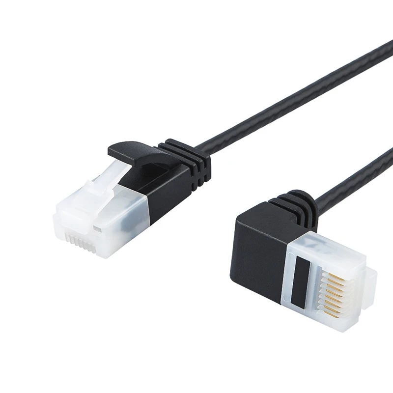 

Ultra Slim Cat6a Ethernet Cable CableCreation Up Angle UTP Network Patch Cable Cat 6a (Category 6), Black