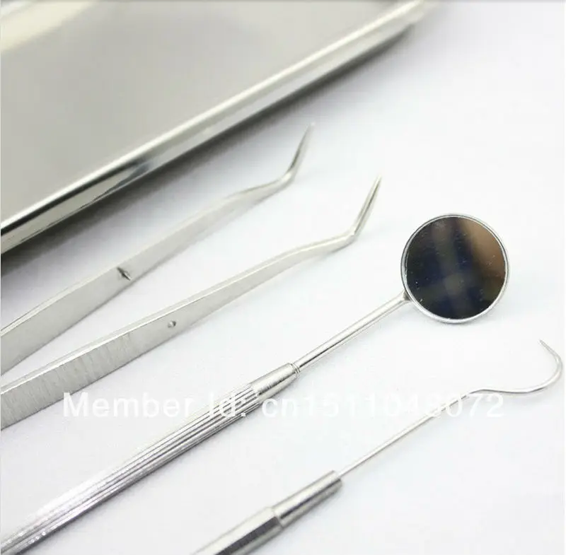 Dental Instrument Set Pick Inspection Mirror Explorer Tweezer Medical