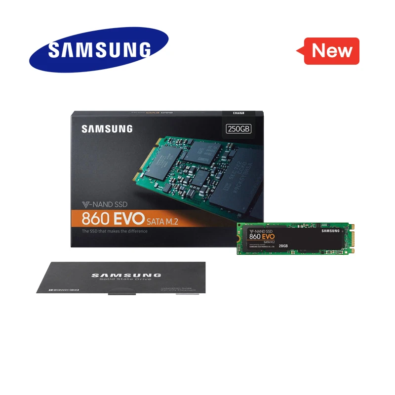 SAMSUNG SSD 860 EVO M.2 2280 SATA 250 ГБ 500 1 ТБ Внутренний твердотельный жесткий диск HDD M2 ноутбука, настольного компьютера, ПК, MLC PCIE M.2