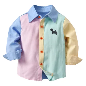 

Shirt for Baby Boy New Years Spring Casual Cotton Kids Boys Button Turn-Down Collar Shirts Cute Children Blouse Tops 3 4 6 Years