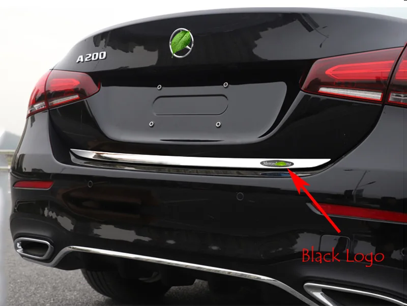 Для Mercedes Benz A класс A180 A200 ремонт задний бампер багажник заднего бампера хвостовой багажник хромированной отделкой стайлинга автомобилей - Цвет: Black 1Pcs